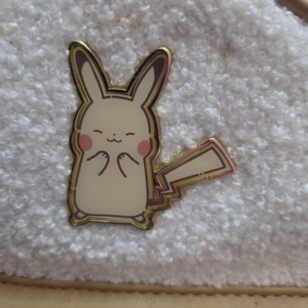 Pokemon Pichachu Cute Cream and Tan Backpack with Pikachu Design - Picture 2 of 3